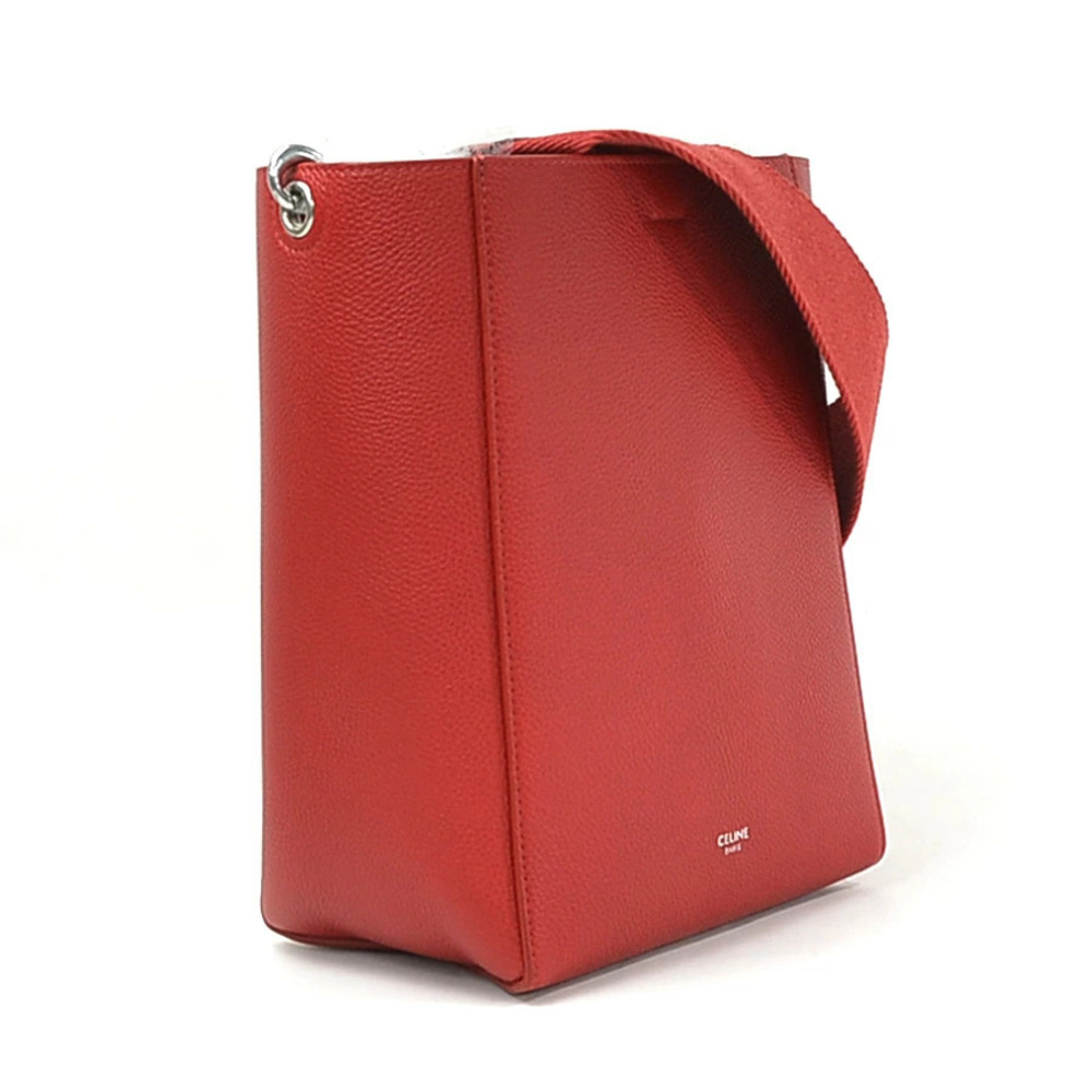 Celine Calfskin Shoulder SANGLE Red Bag Red